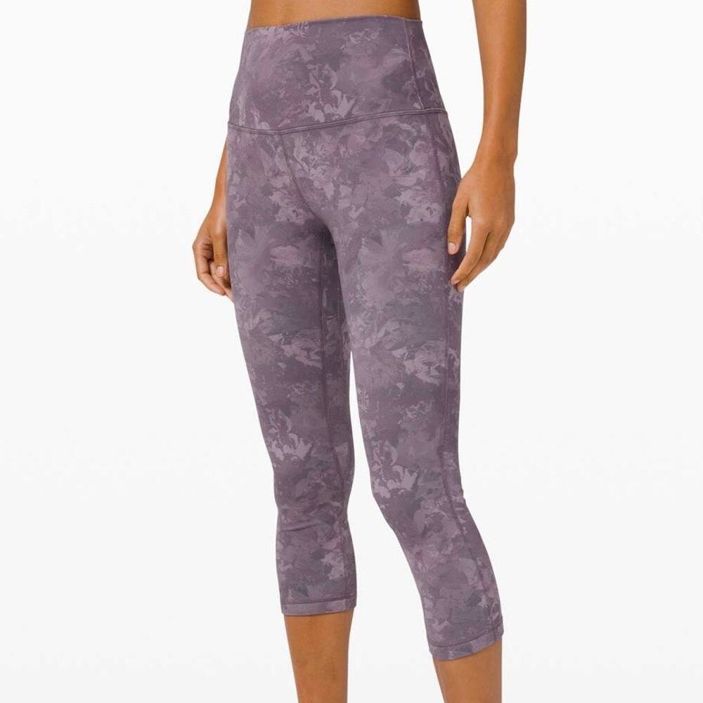 Lululemon Womens Align Crop 21" Rejuvenate Dark Chrome Multi Floral Size 4 Small
